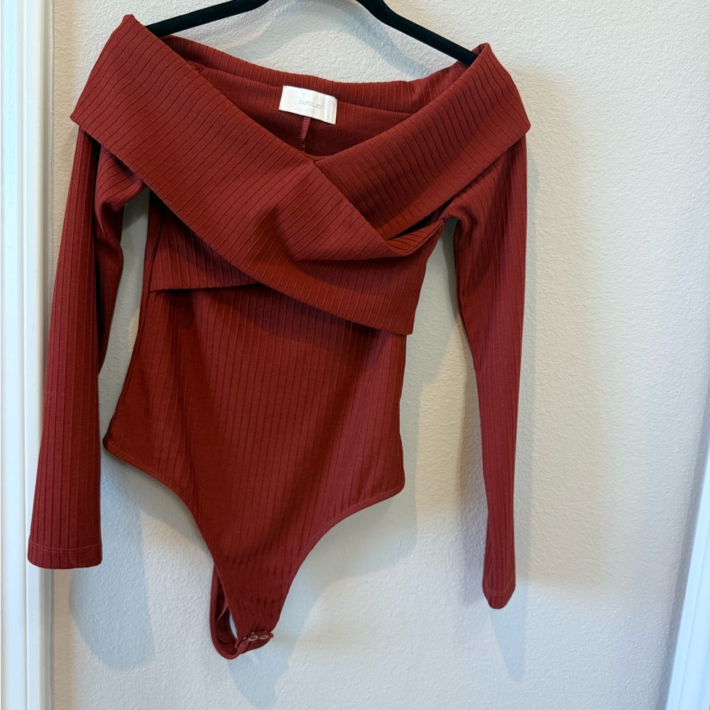 REVOLVE Capulet Off-Shoulder Rust Bodysuit